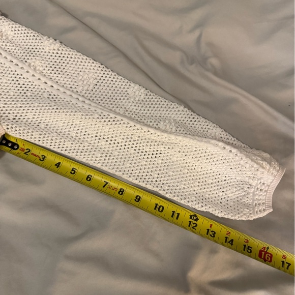 White House Black Market‎ White Crochet Pointelle Pullover The Summit Top - Picture 8 of 10